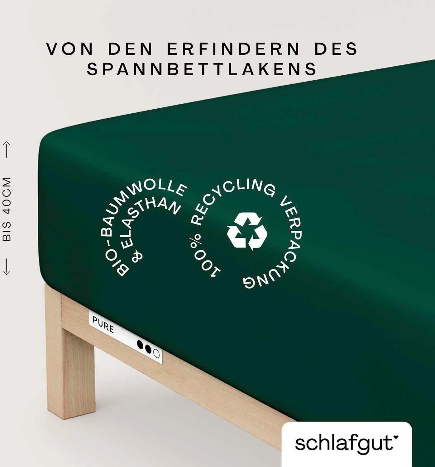Schlafgut Spannbettlaken Bio-Baumwolle Grün Deep Jersey