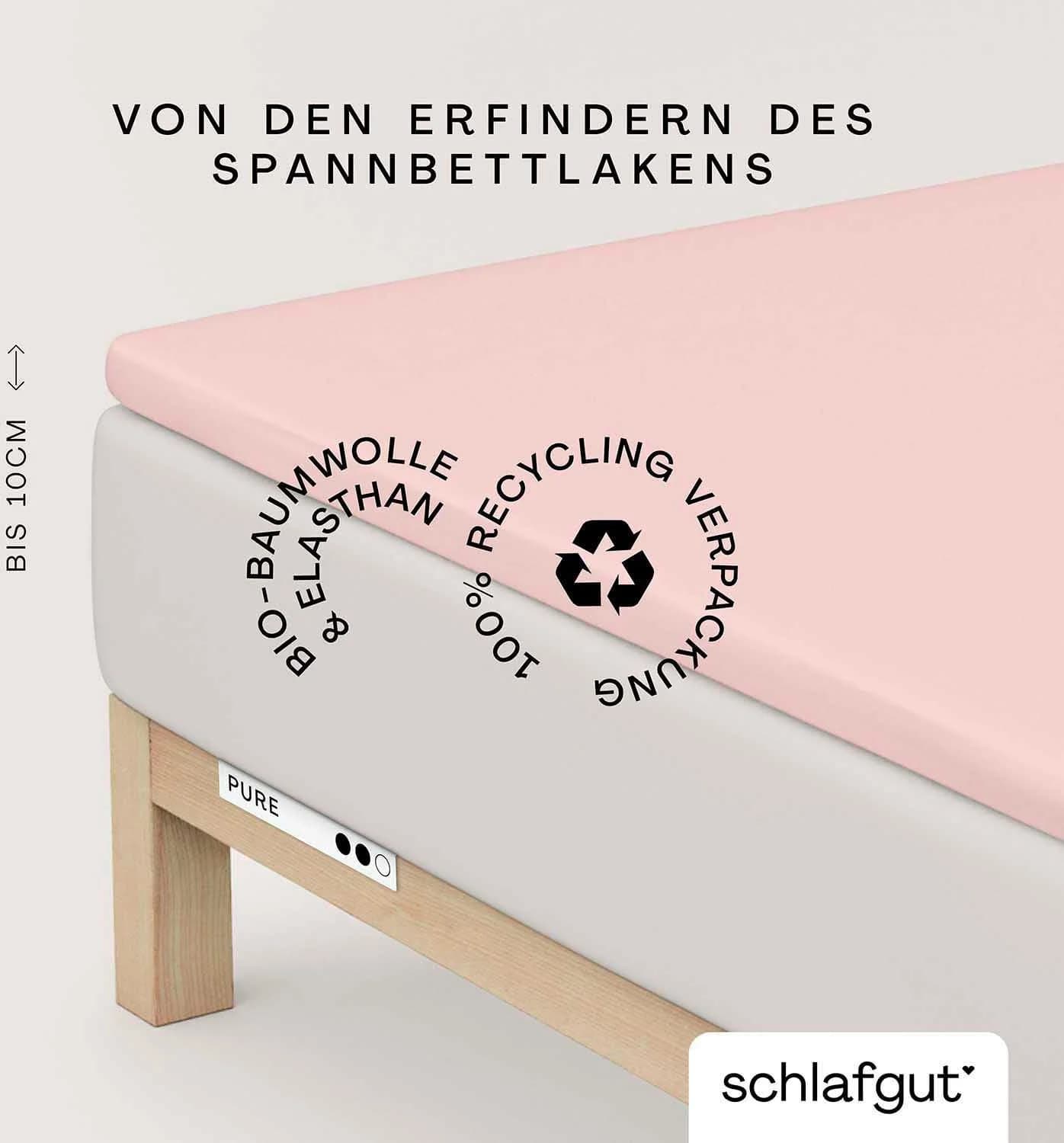 SCHLAFGUT PURE TOPPER Spannbettlaken Bio-Baumwolle Lila