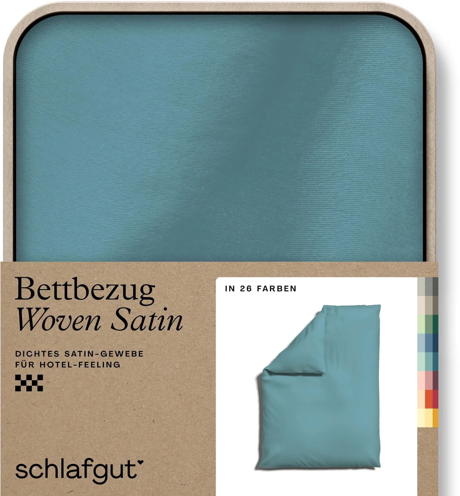 Schlafgut Bettbezug Woven Satin Blau 155x220cm Mako-Satin