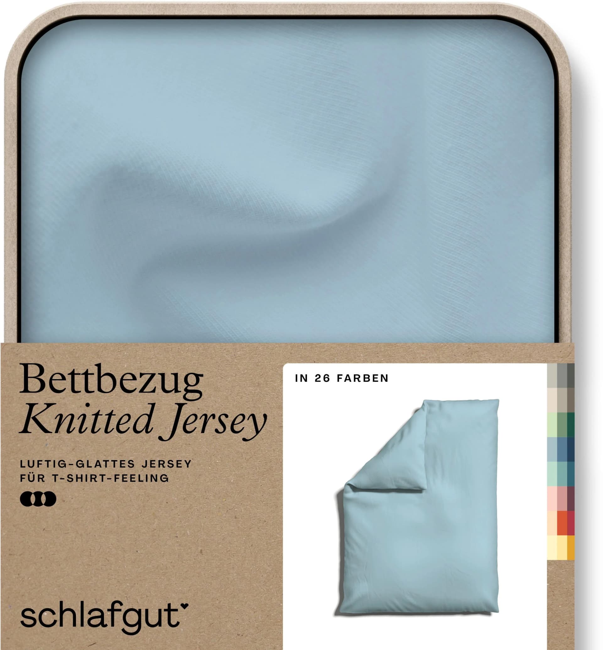 Schlafgut Premium Bettbezug Knitted Jersey Blau Light Jersey