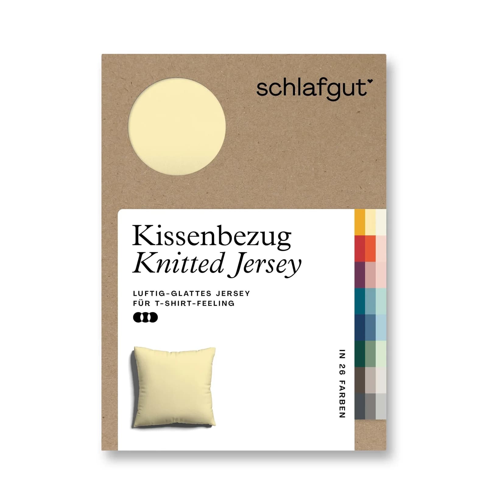 Schlafgut Premium Kissenbezug Knitted Jersey Gelb 80x80 cm