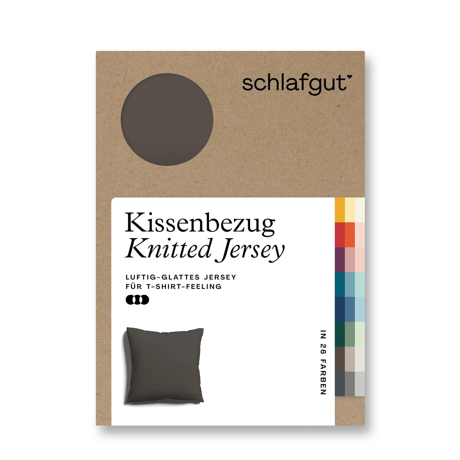 Schlafgut Premium Kissenbezug Jersey Beige 80x80 cm Bio-Baumwolle