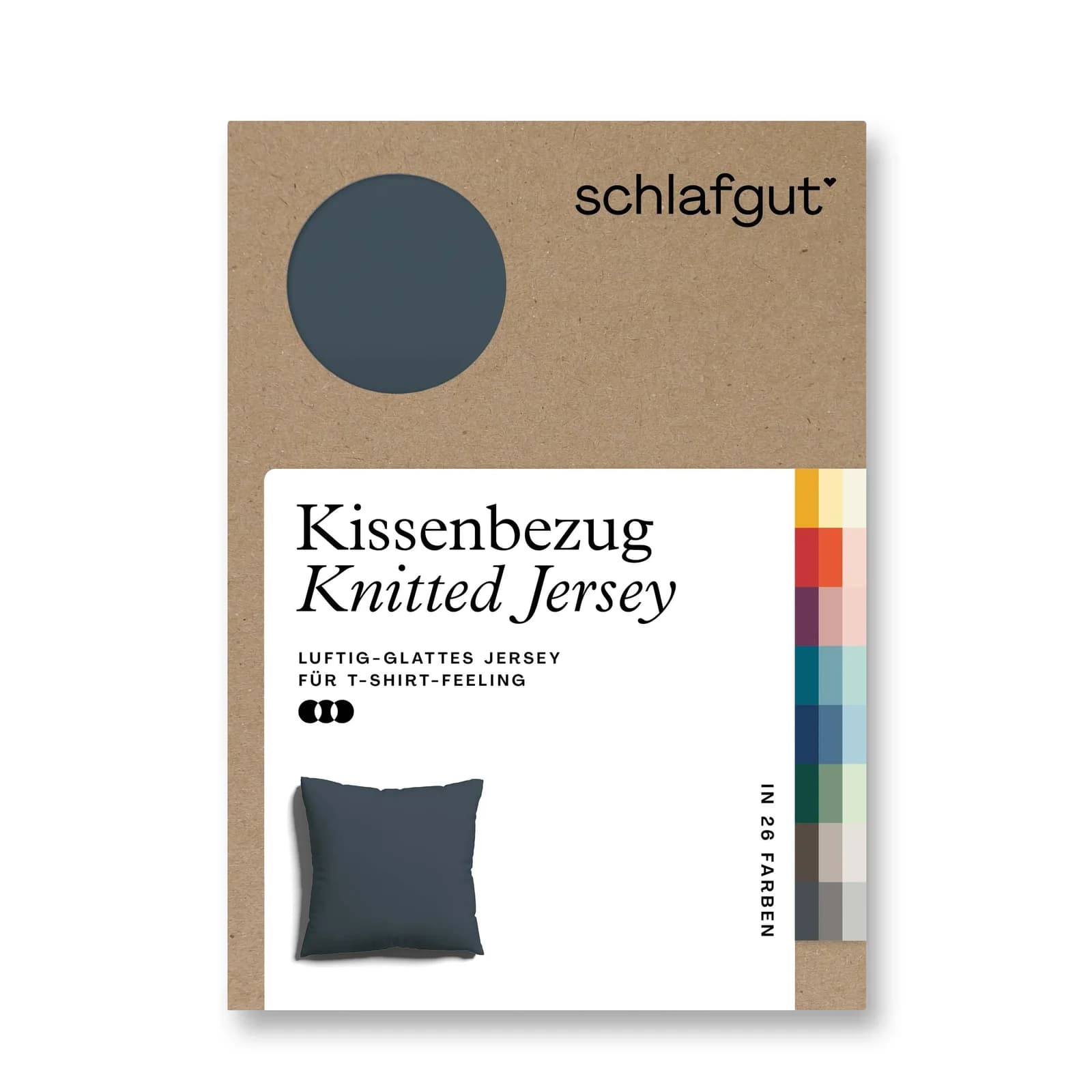 Schlafgut Premium Kissenbezug Jersey Grau Deep 80x80 cm Bio-Baumwolle