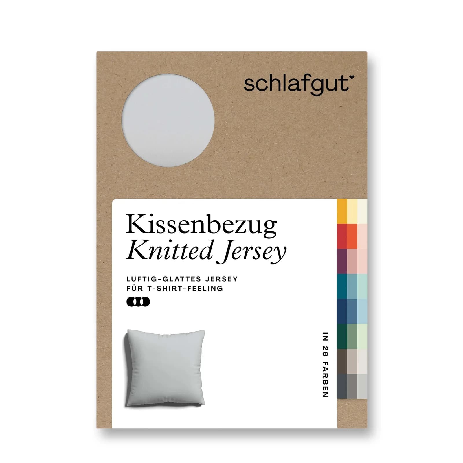 Schlafgut Premium Kissenbezug Knitted Jersey Grau Light 80x80 cm