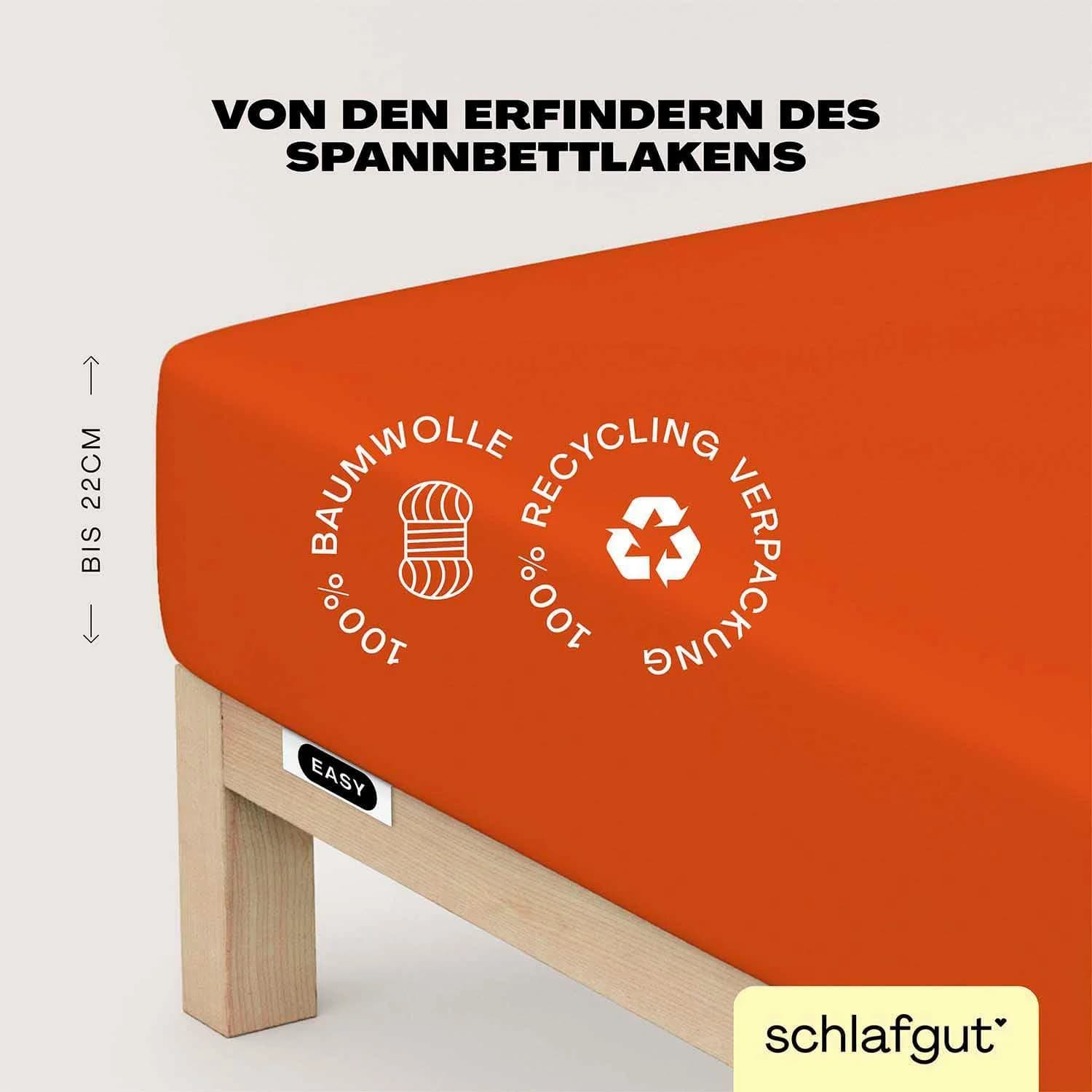 SCHLAFGUT EASY JERSEY Spannbettlaken 100% Baumwolle Rot