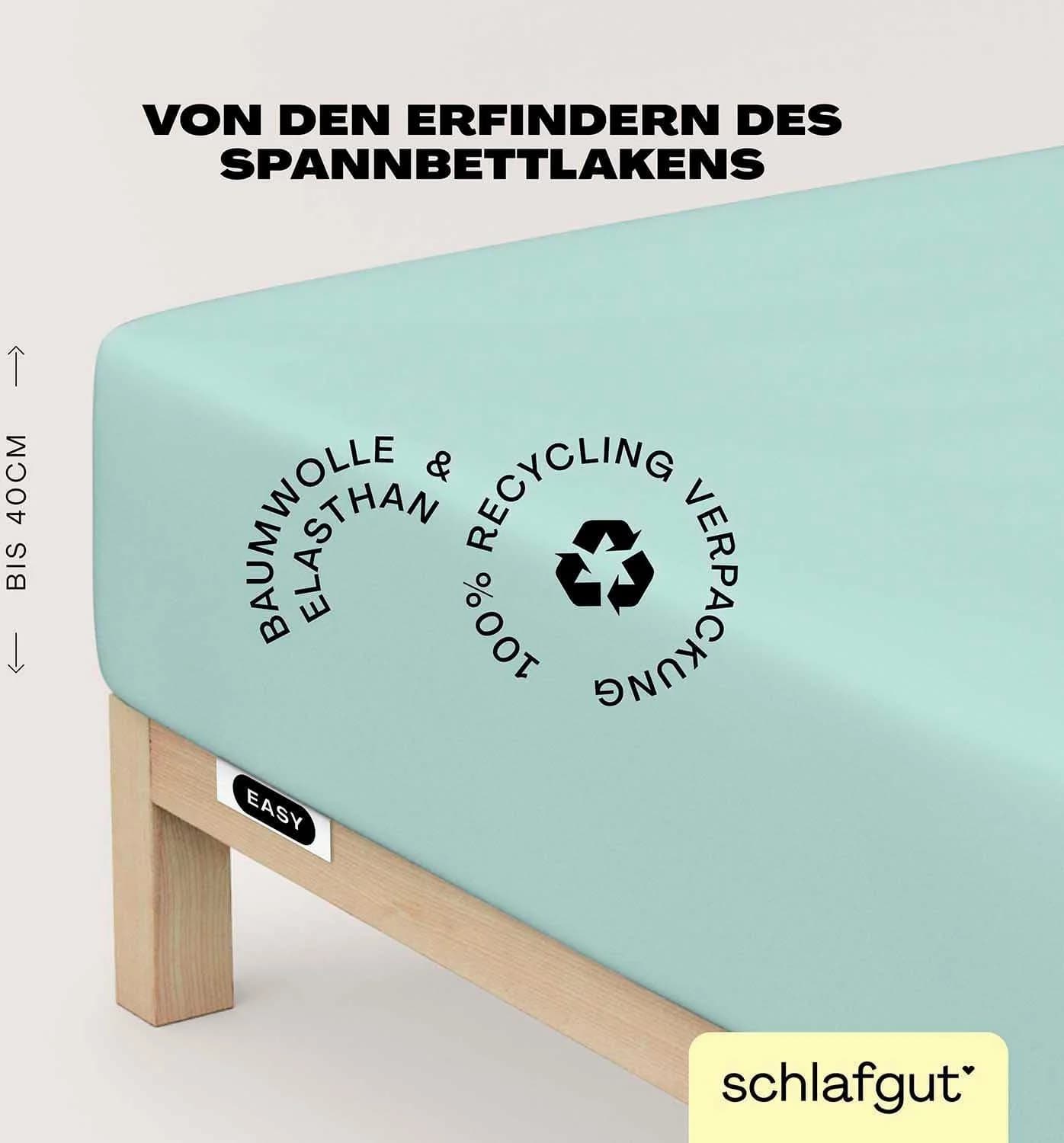 SCHLAFGUT Spannbettlaken Jersey Elasthan Boxspring Petrol Light