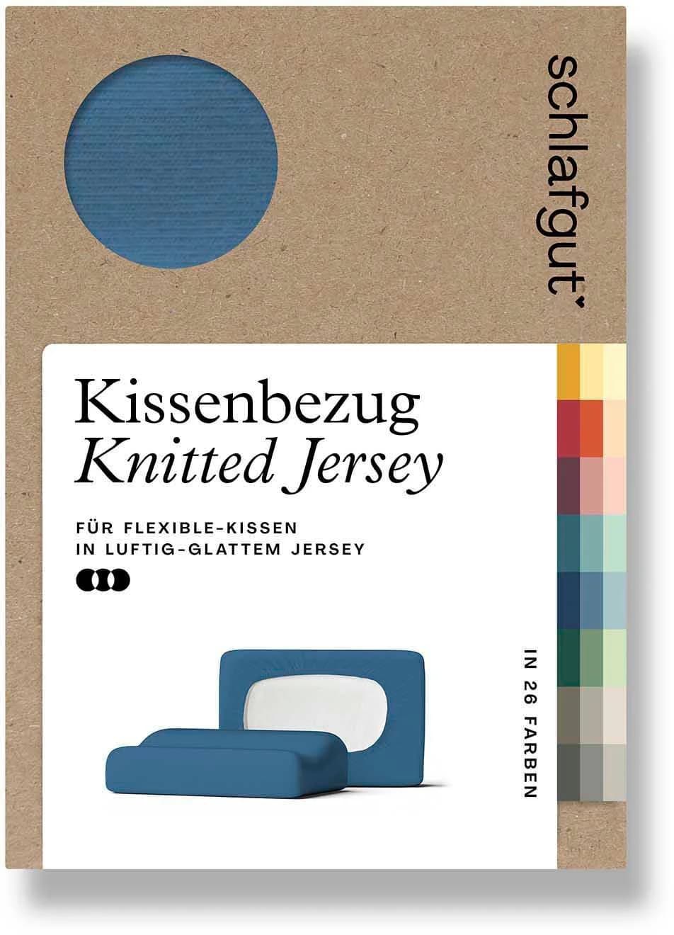 Schlafgut Pure Kissenbezug Bio-Baumwolle Blau Flexibel