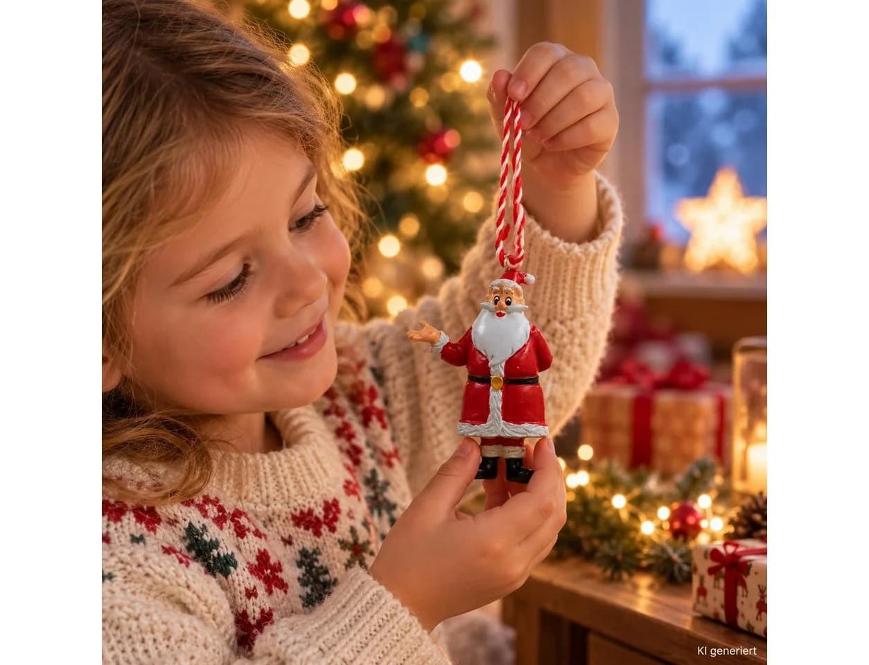 Wurm Christbaumschmuck Baumanhänger Weihnachtsmann Keramik Rot/Weiß