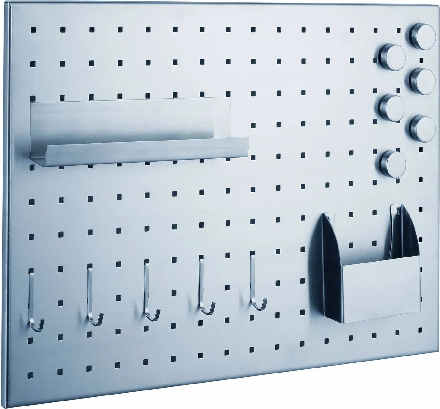 ALCO Wandtafel Magnettafel Edelstahl gelocht gebürstet silber