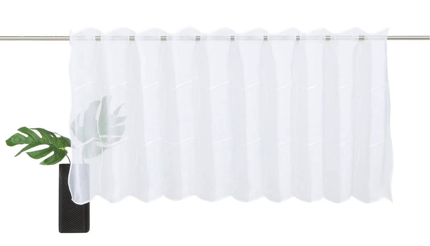 GERSTER Scheibengardine Joana Weiß Transparent Polyester Voile