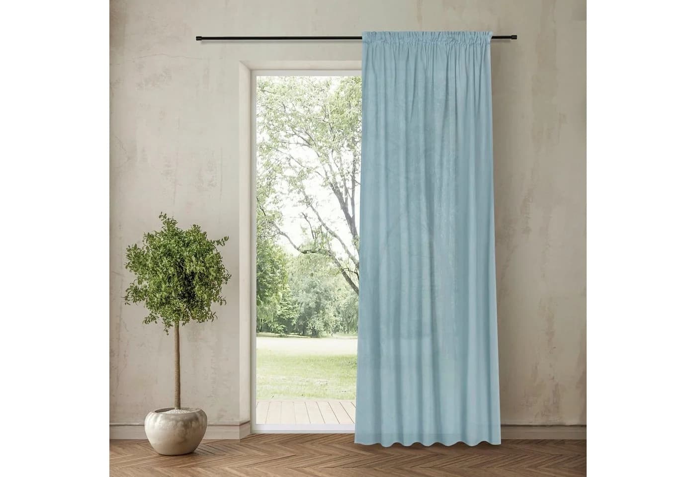 FEEL OF NATURE Gardine Freja Blau 100% Bio-Baumwolle