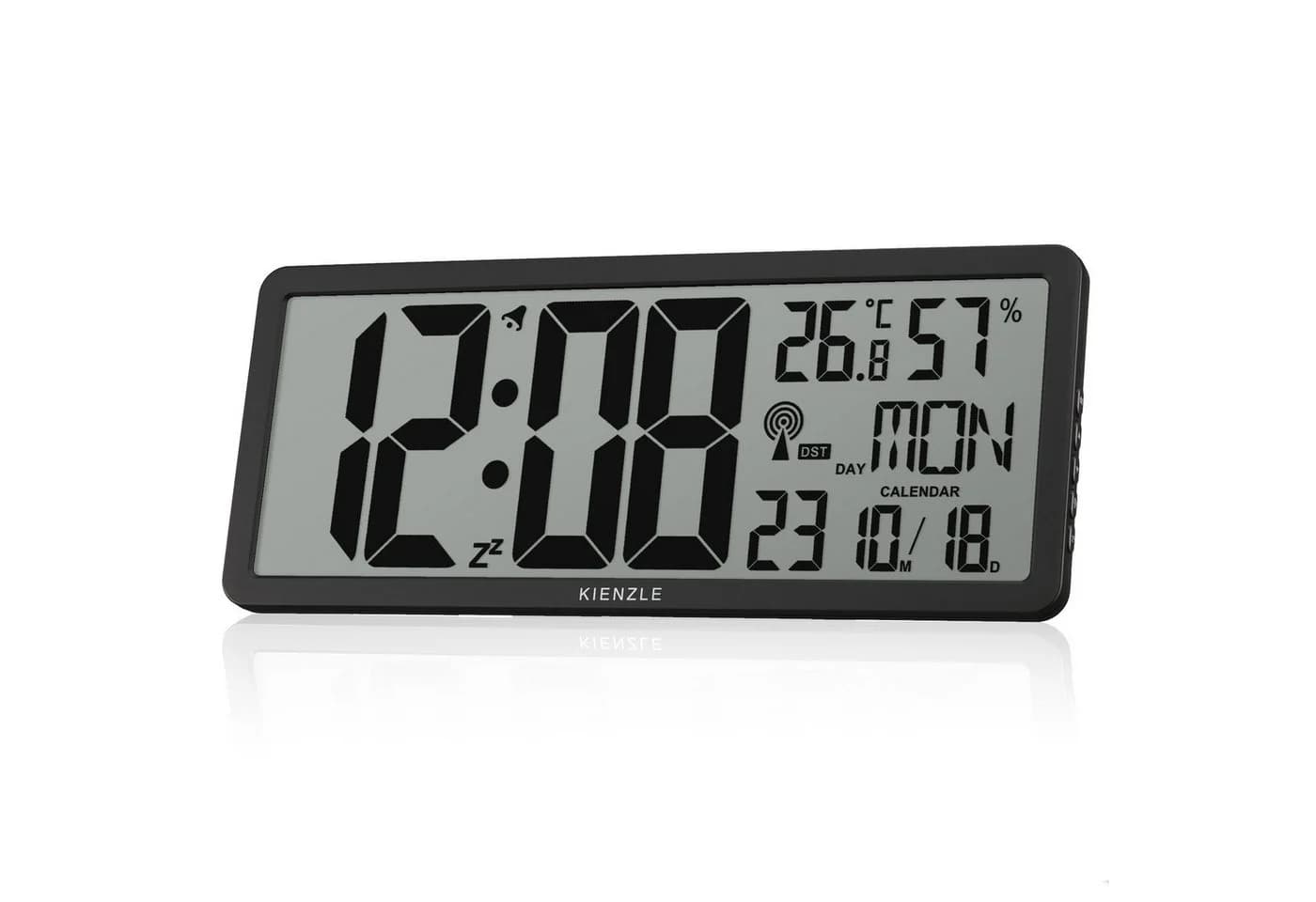 Kienzle Digitale Wanduhr XXL Schwarz DCF-Funk