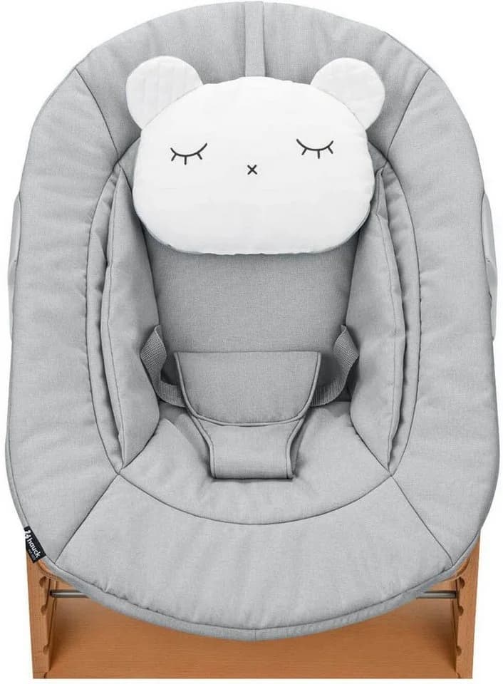 Hauck Hochstuhl Alpha Newborn Set Pre mit Aufsatz Grau/Buche