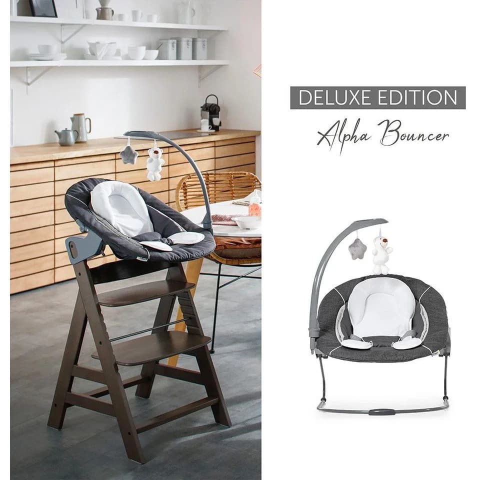 Hauck Hochstuhltablett Bouncer 2in1 Deluxe Melange Grey