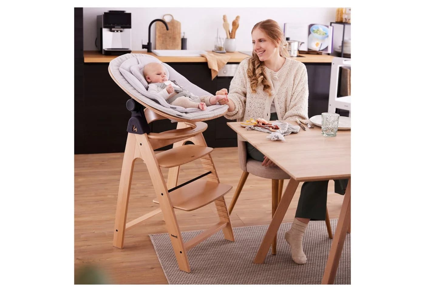 Hauck Hochstuhlaufsatz Eco Bouncer 3in1 Wippe inkl. Gestell & Adapter