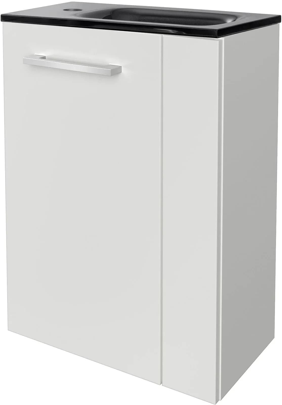 Waschtisch FACKELMANN SBC Glas Grau Holzwerkstoff Weiß Matt