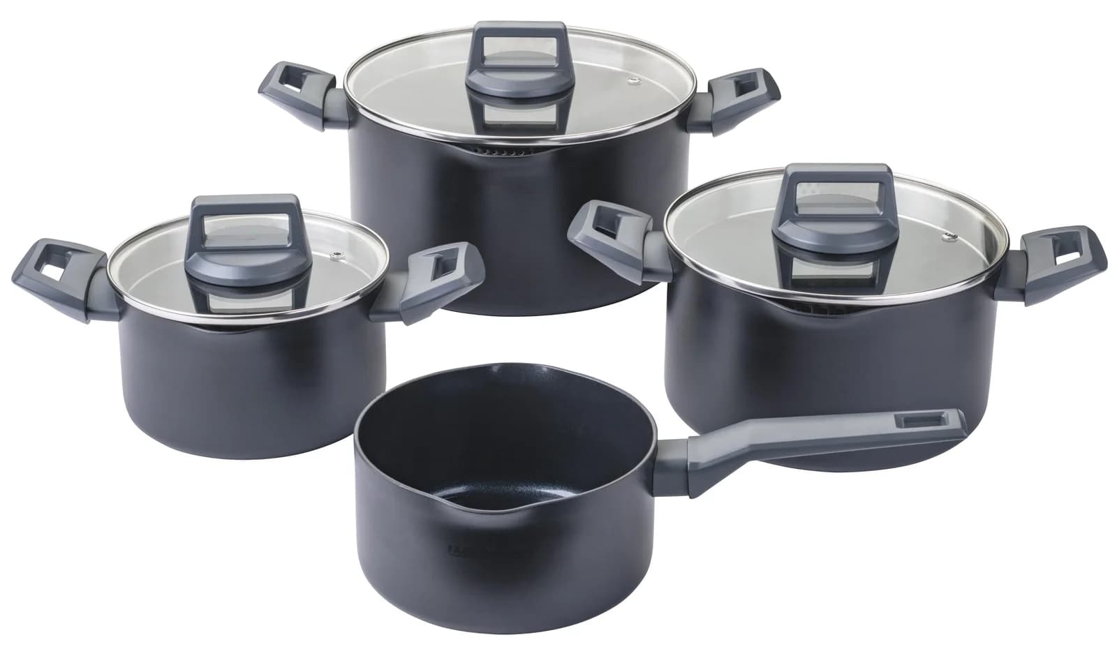 Fackelmann Topf-Set Statement Schwarz/Grau Edelstahl