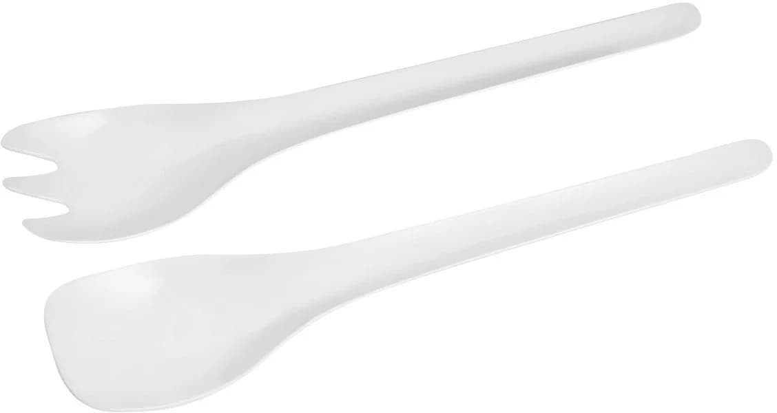 FACKELMANN Salatbesteck 26 cm 2-tlg. Kunststoff Weiß/Transparent