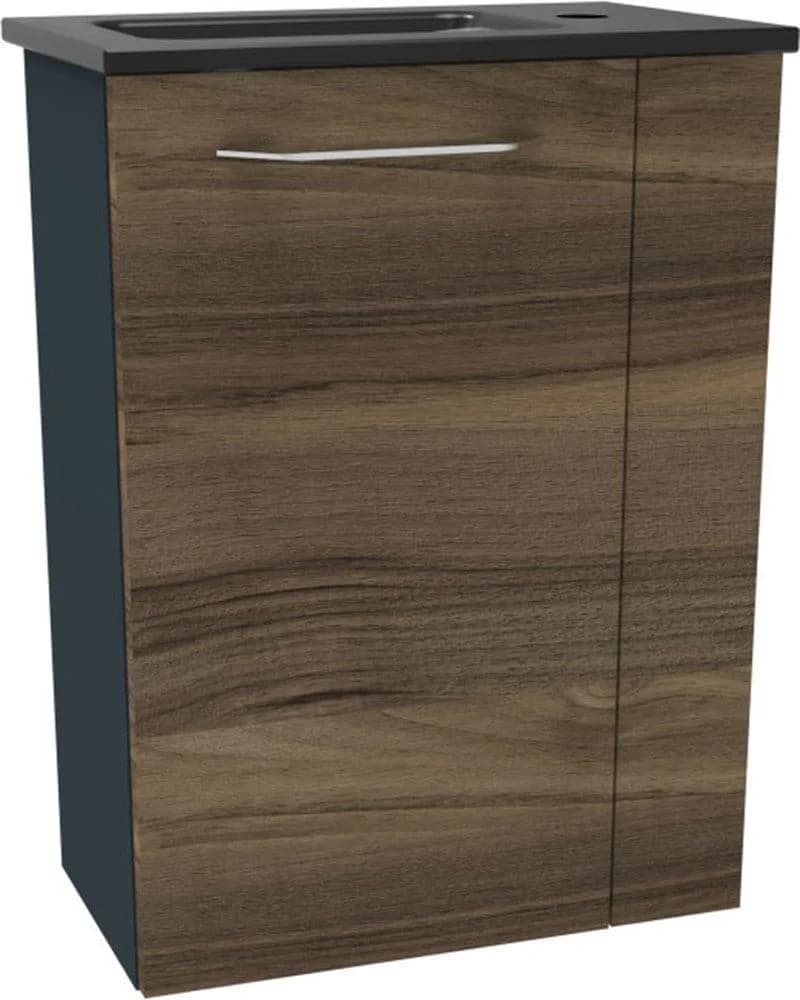 Welltime Waschtisch Lacona Grau Nussbaum-Optik