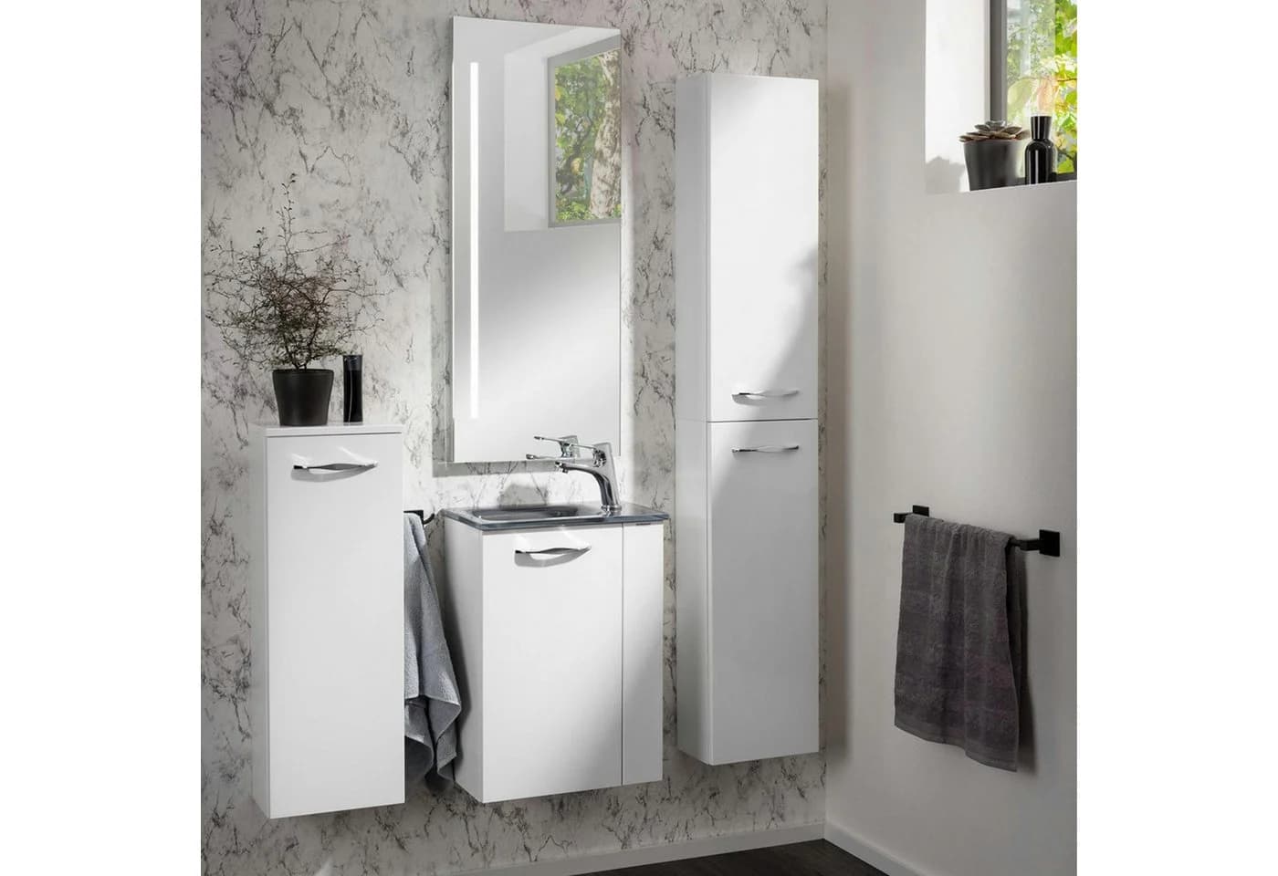 FACKELMANN Glas-Waschbecken Grau Modern