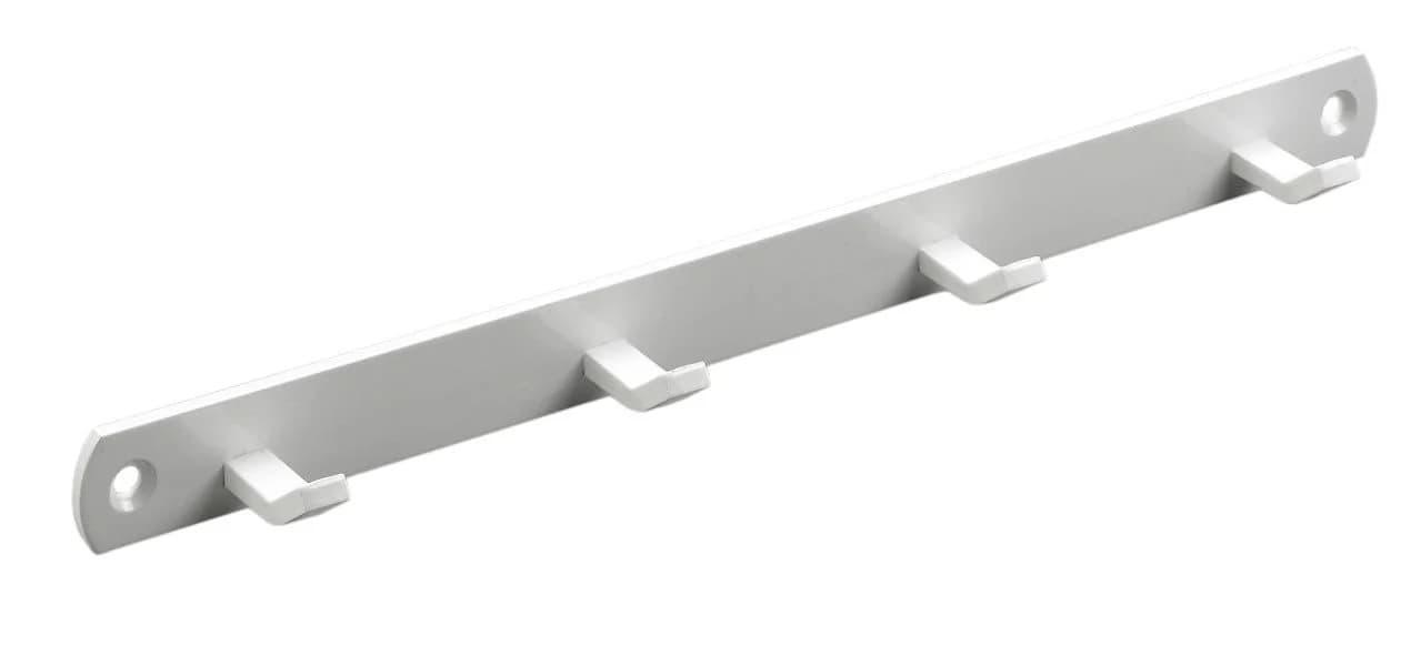 Hettich Garderobenleiste 4 Haken Weiß
