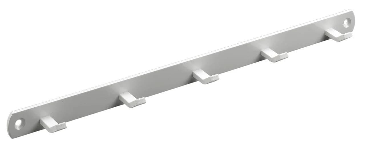 Hettich Garderobenleiste 5 Haken Weiß Metall