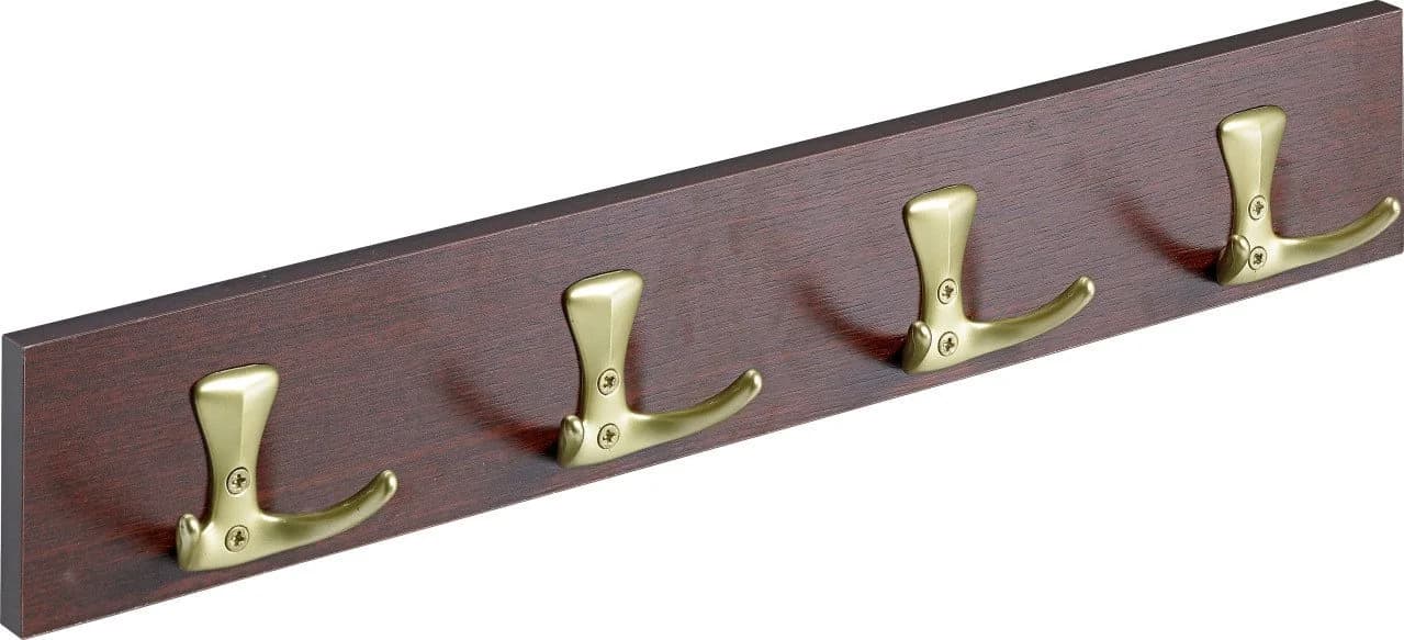 Hettich Garderobenleiste 4 Haken Holz 50 x 8 x 4,6 cm Kirschgoldfarben
