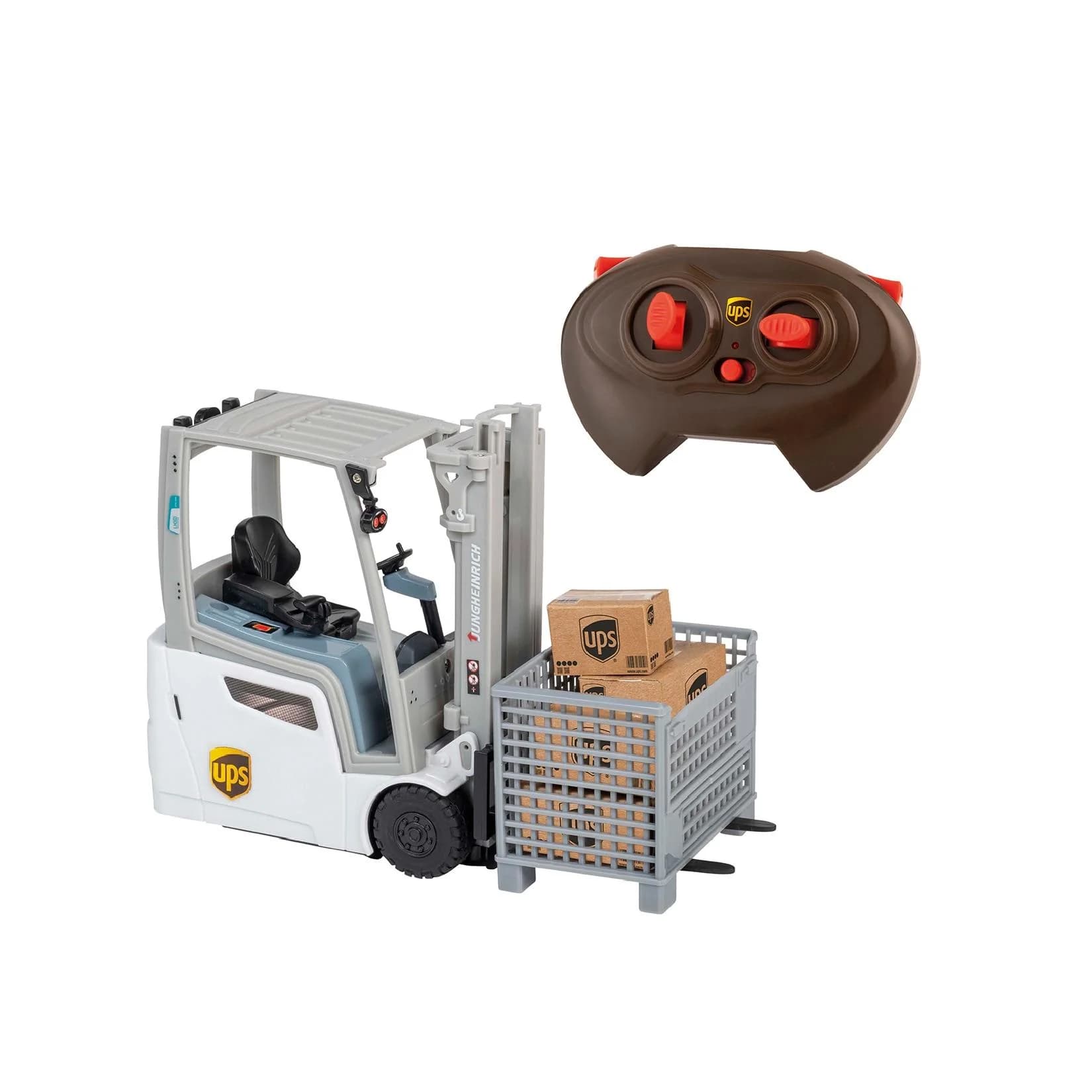 Happy People RC-Gabelstapler UPS Jungheinrich 1:16, 2,4 GHz, 29cm, mit Fernbedienung