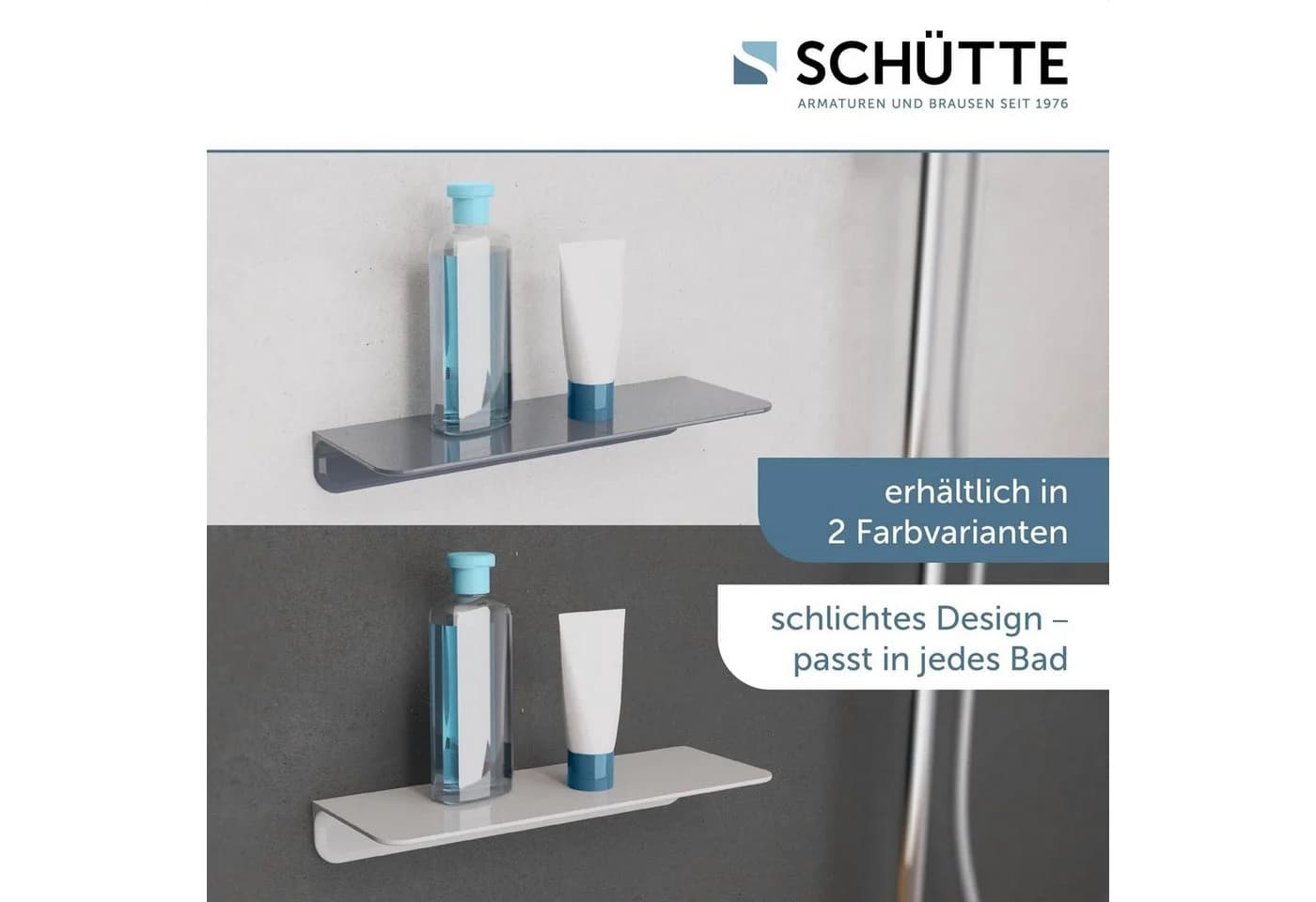 SCHÜTTE Duschregal Anthrazit Wandmontage ohne Bohren