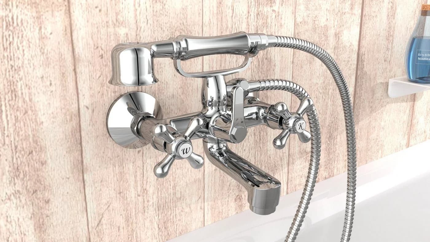Schütte Wannenarmatur Elk Set Mischbatterie Badewanne mit Handbrause Chrom