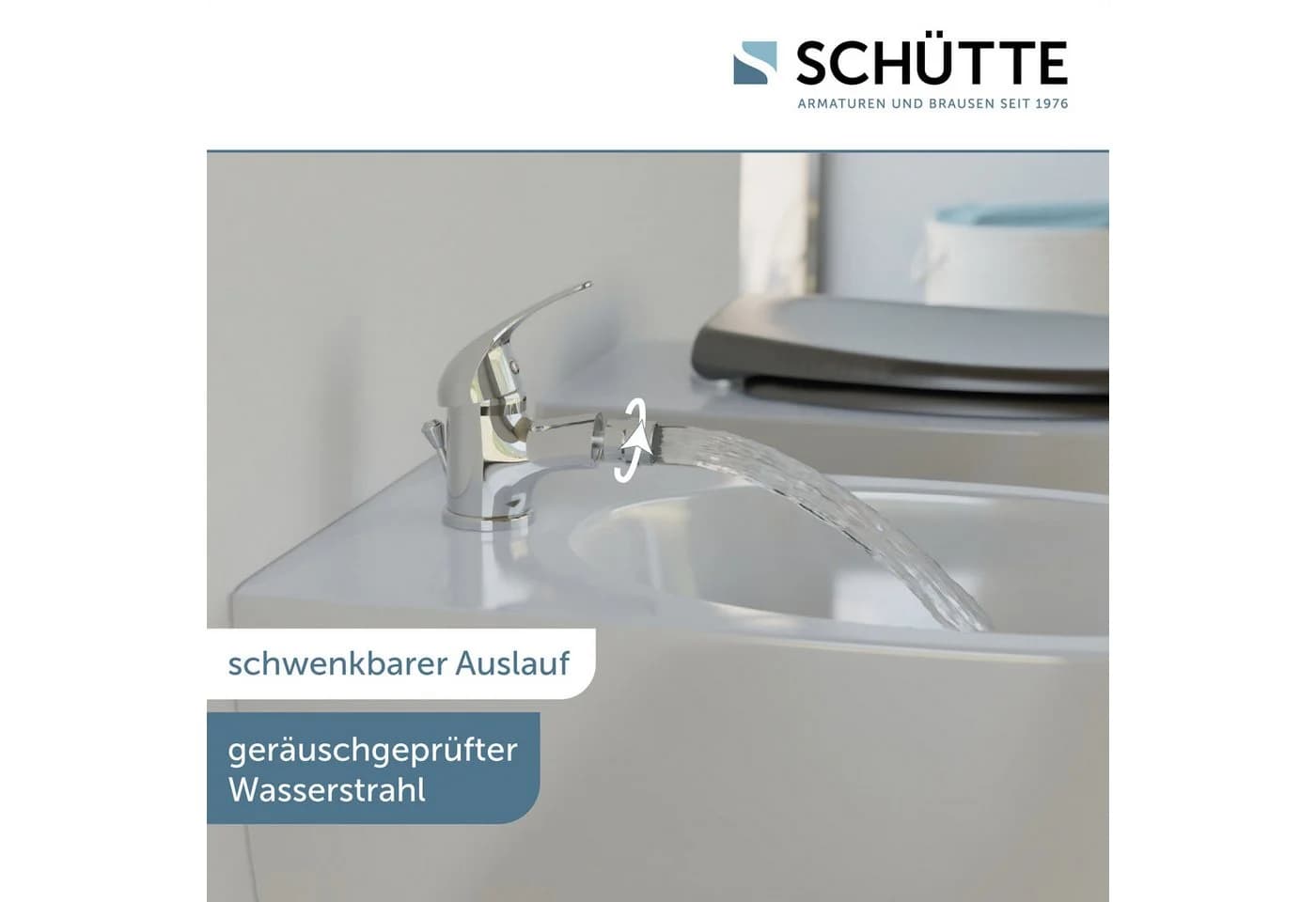 Schütte Bidetarmatur Athos zierlich Chrom mit drehbarem Auslauf