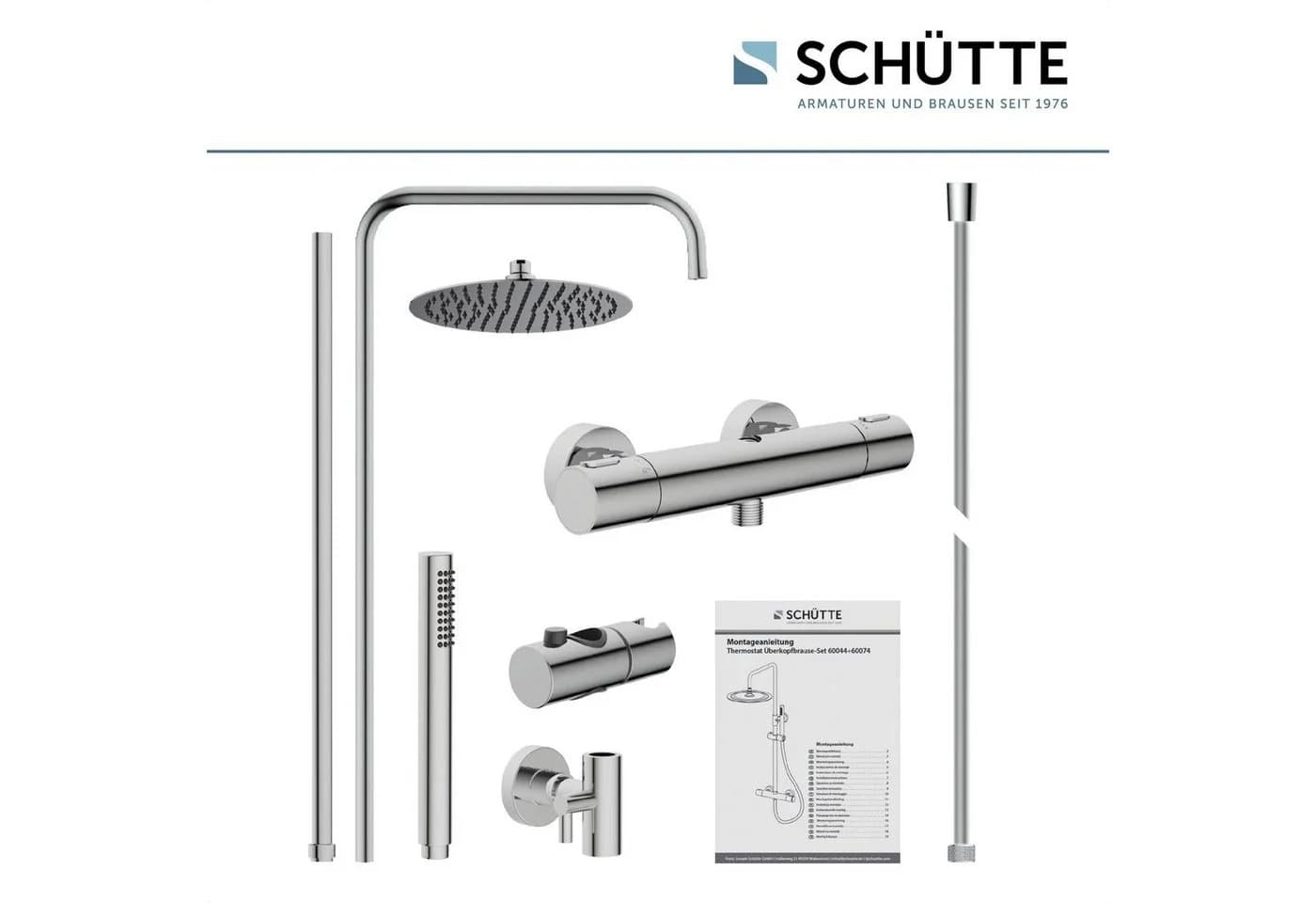 Schütte Brausegarnitur AQUADUCT 120 cm Höhenverstellbar Antikalk Wassersparend