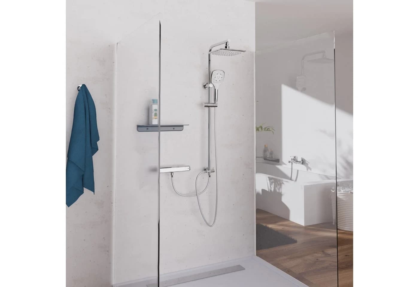 Schütte Duschsystem MADEIRA, Höhe 122,5 cm, Überkopfbrause-Set, Regendusche, Wellness, Komplett-Set