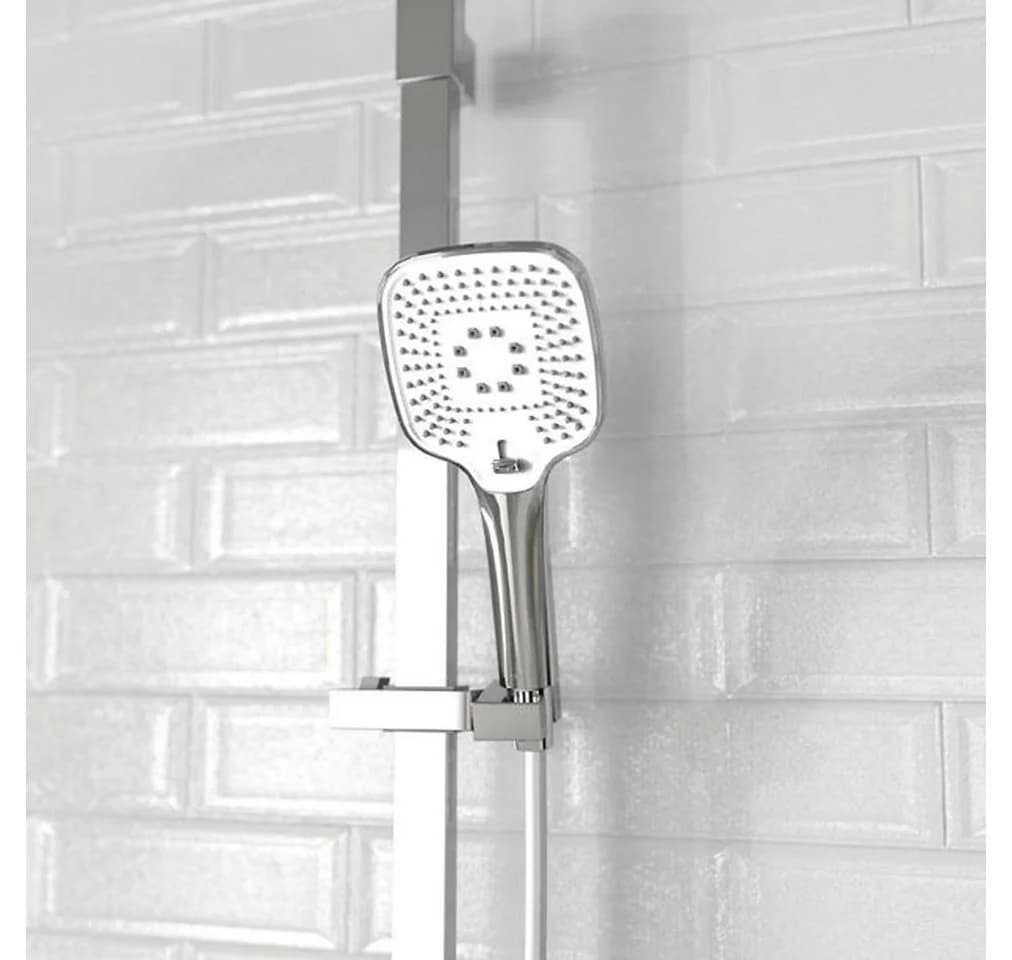 SCHÜTTE Handbrause RAVENNA 3-fach verstellbar chrom/weiß