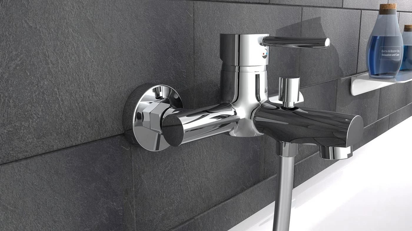 Schütte Wannenarmatur Altana Mischbatterie Badewanne Wasserhahn Bad Chrom