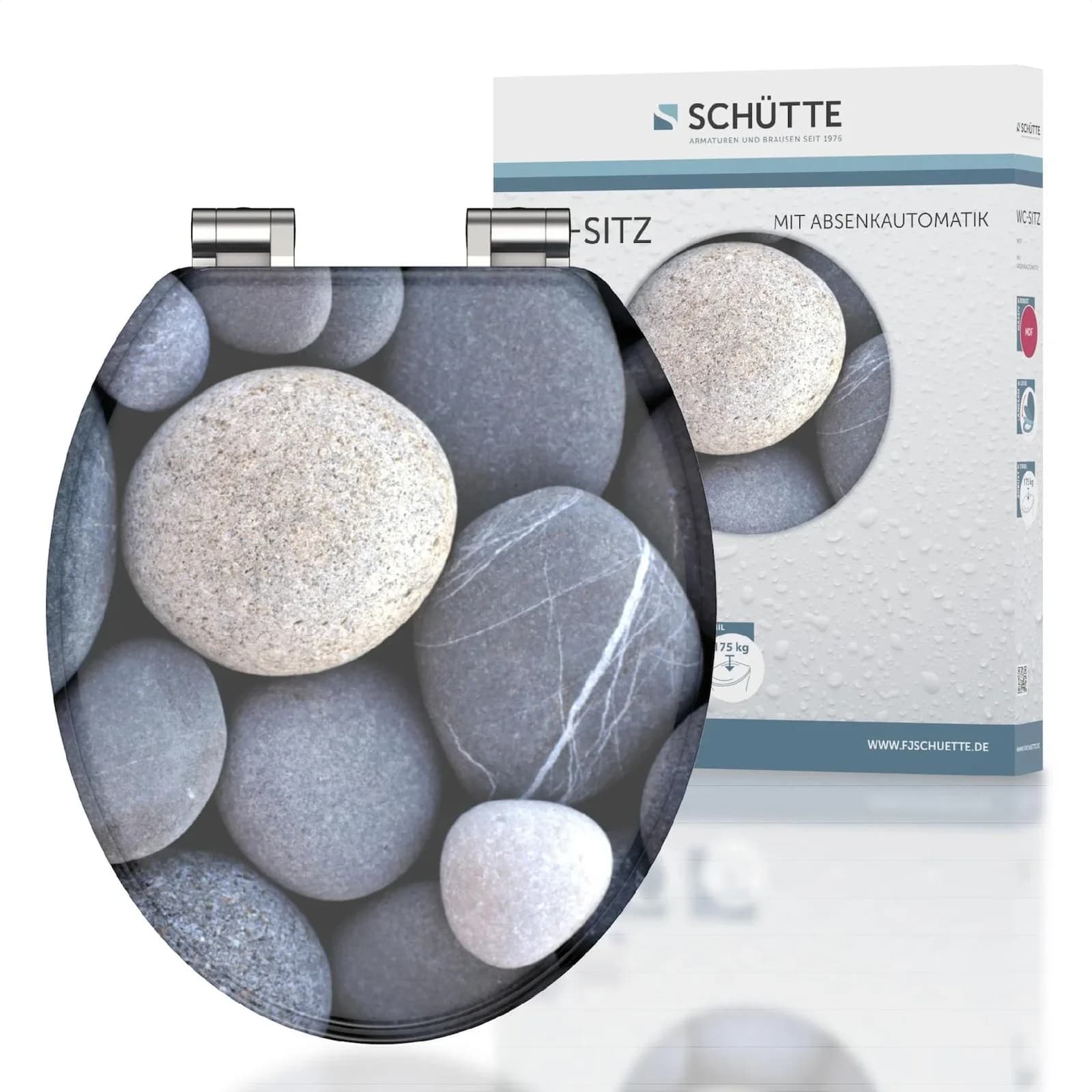 Schütte WC-Sitz GREY STONES Bunt mit Absenkautomatik