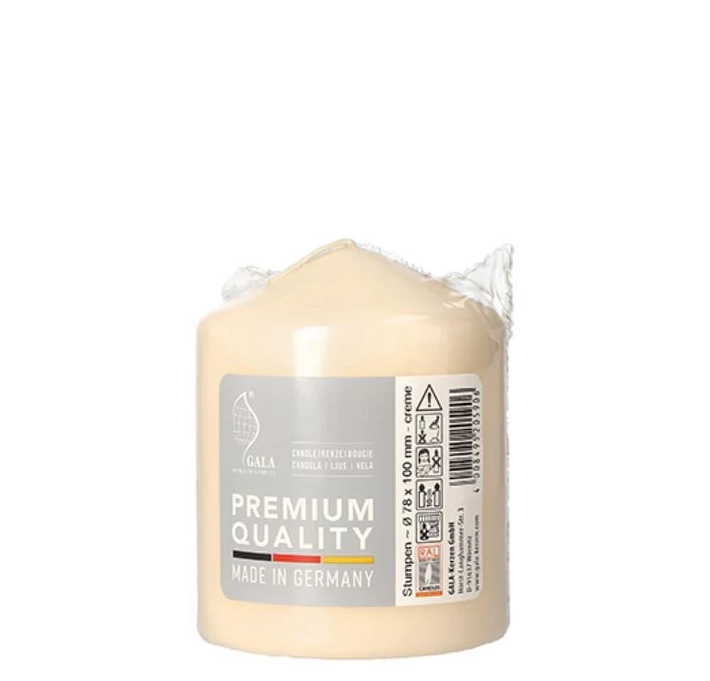 PAPSTAR Stumpenkerze Creme Ø 80 mm · 100 mm