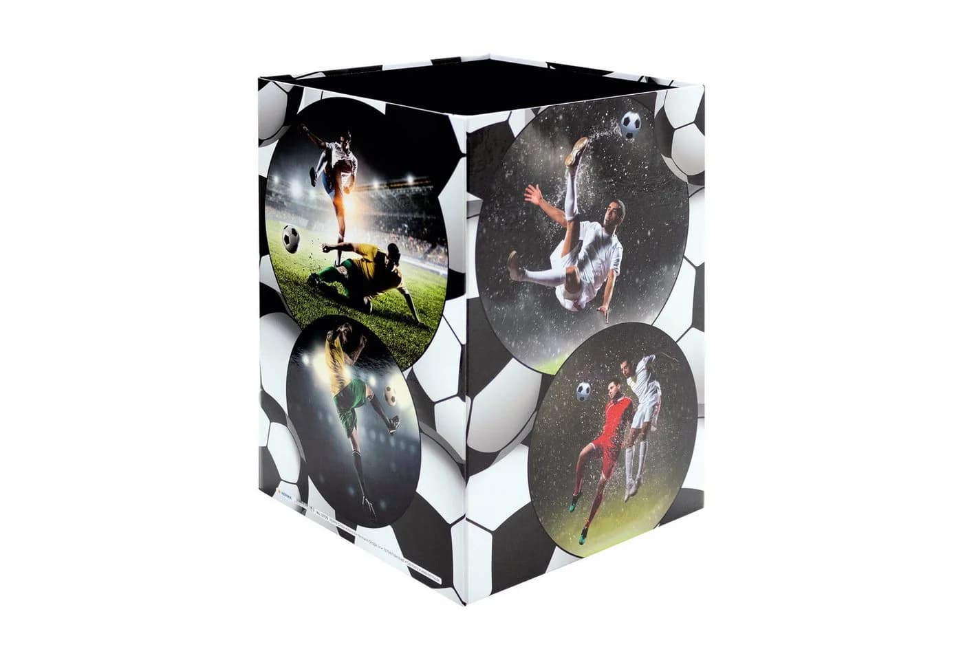 HERMA Papierkorb 15L Fußball-Design Stabiler Karton
