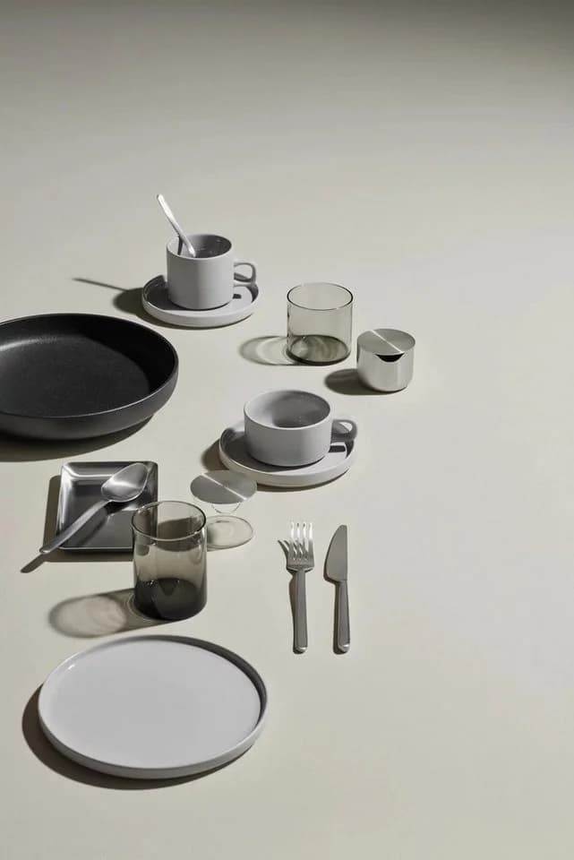 Blomus Espressotasse Pilar Set 50ml Steingut Silber