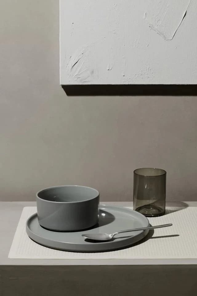 blomus Teller PILAR Grau Keramik Ø10cm