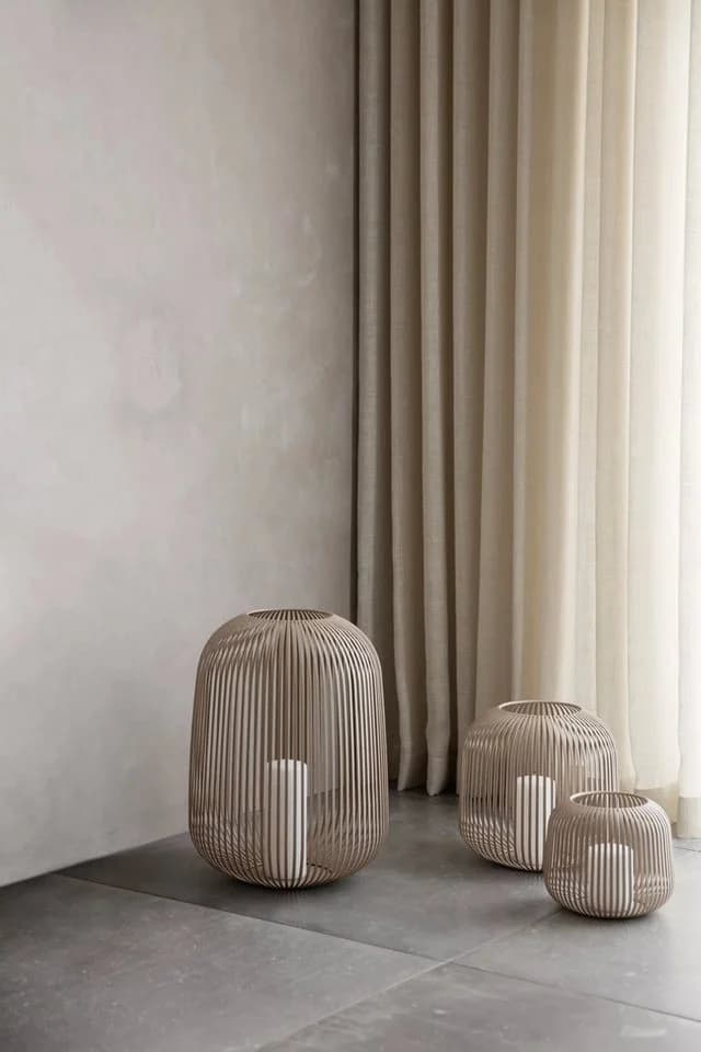 blomus Laterne Lito M Nomad Beige Pulverbeschichteter Stahl