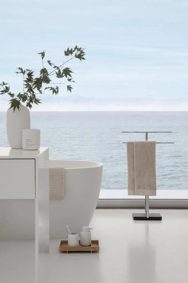 blomus Zahnputzbecher SONO Weiß Keramik Soft-Touch