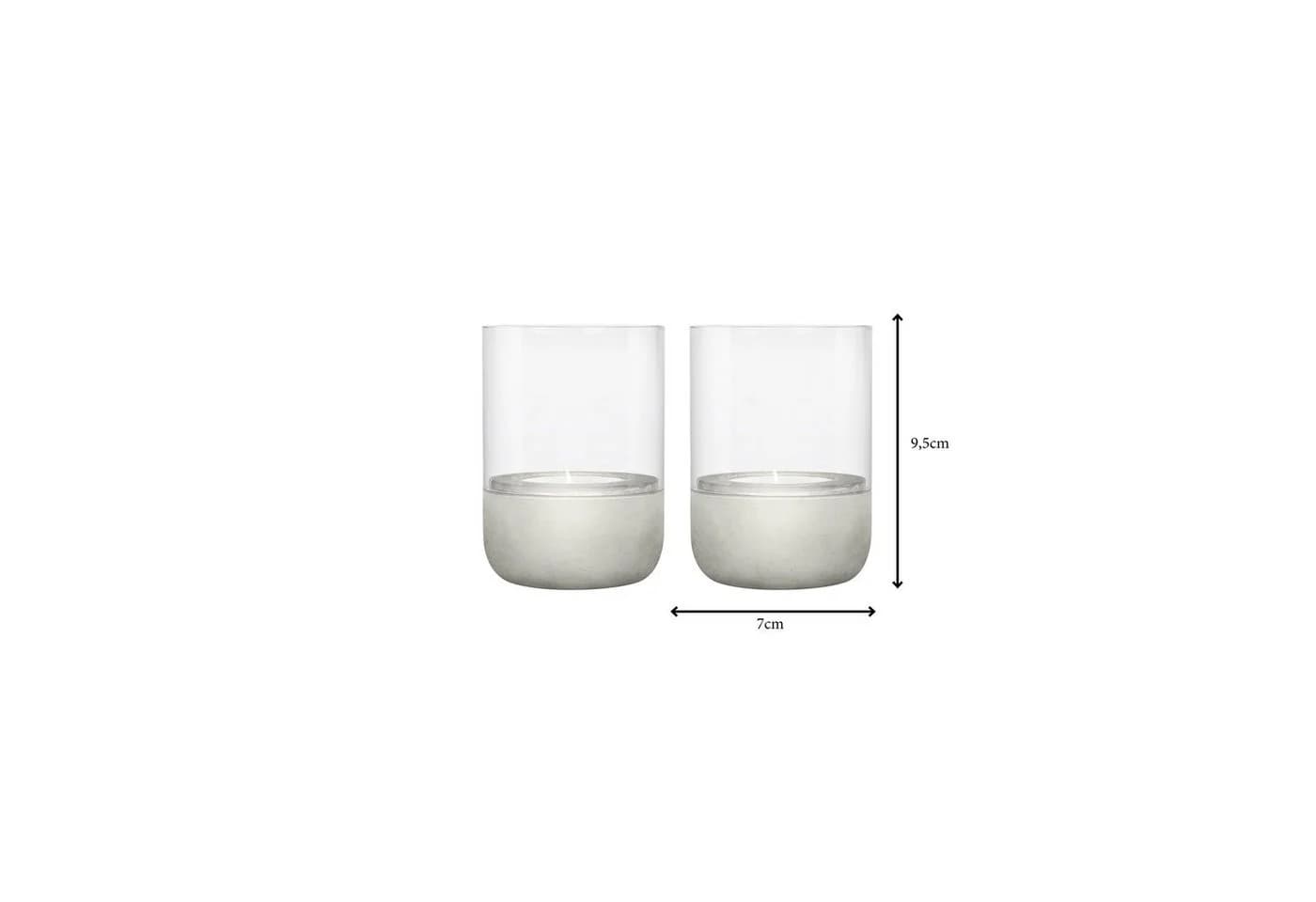 blomus Windlicht CALMA Set 2 St. Glas Betonoptik Grau XS