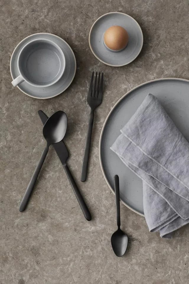 blomus Besteck-Set STELLA 4-tlg. Edelstahl Schwarz/Gold/Silber
