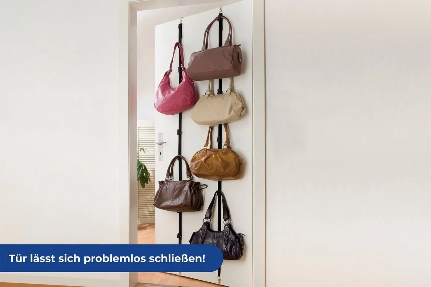 Maximex Türregal Taschengarderobe Schwarz 8 Haken