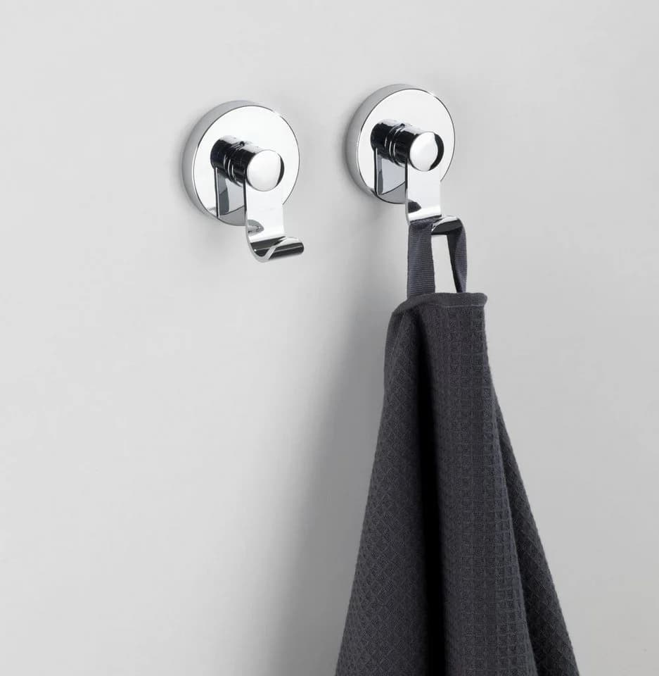 WENKO Wandhaken Vacuum-Loc® Irun 2er Set Silber Chromfrei