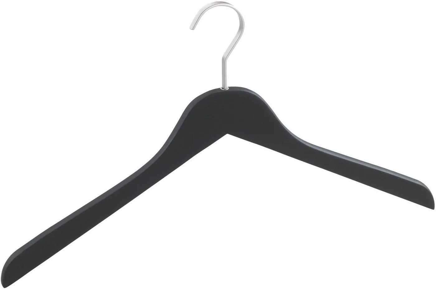 WENKO Kleiderbügel Modell Paris Set 5 Stk. Schwarz Massivholz