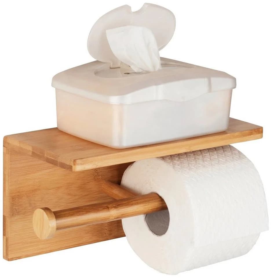 WENKO Toiletten-Ersatzrollenhalter Bambusa aus Bambus