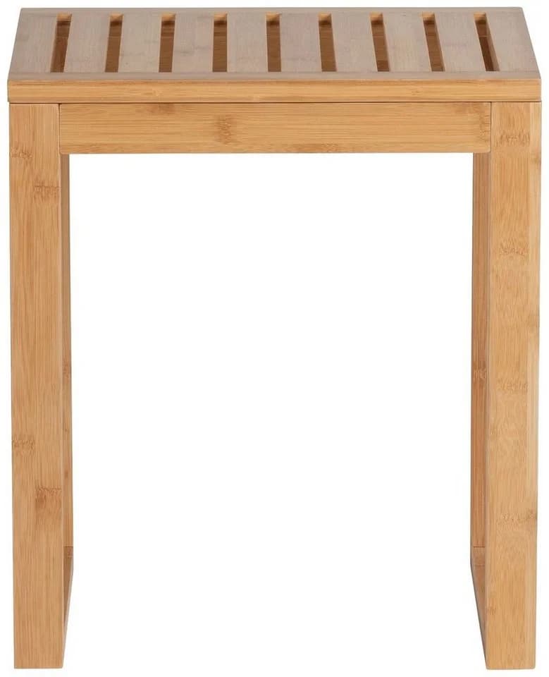 WENKO Bambusa Hocker Beige Natur Bambus Badhocker