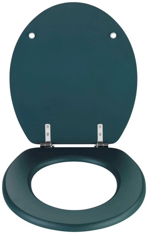 WENKO WC-Sitz Prima Dunkelgrün Matt MDF Edelstahl